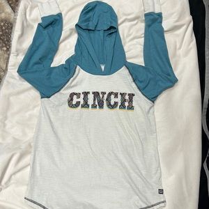 Cinch long sleeve T with hoodie